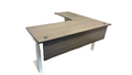 Adjustable L-Shaped Think Desk with Modesty Panel