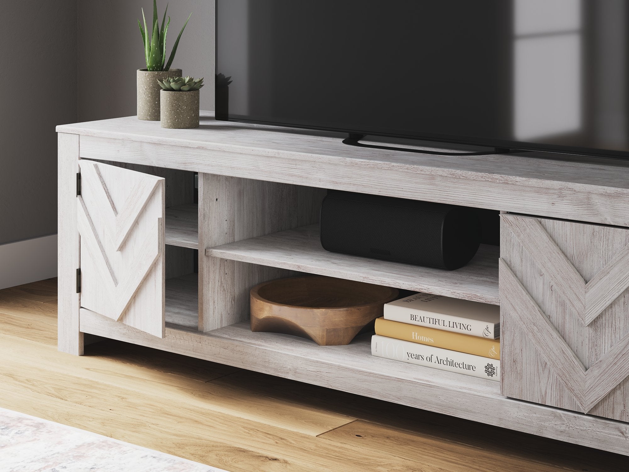 Cayboni 71 TV Stand with Electric Fireplace