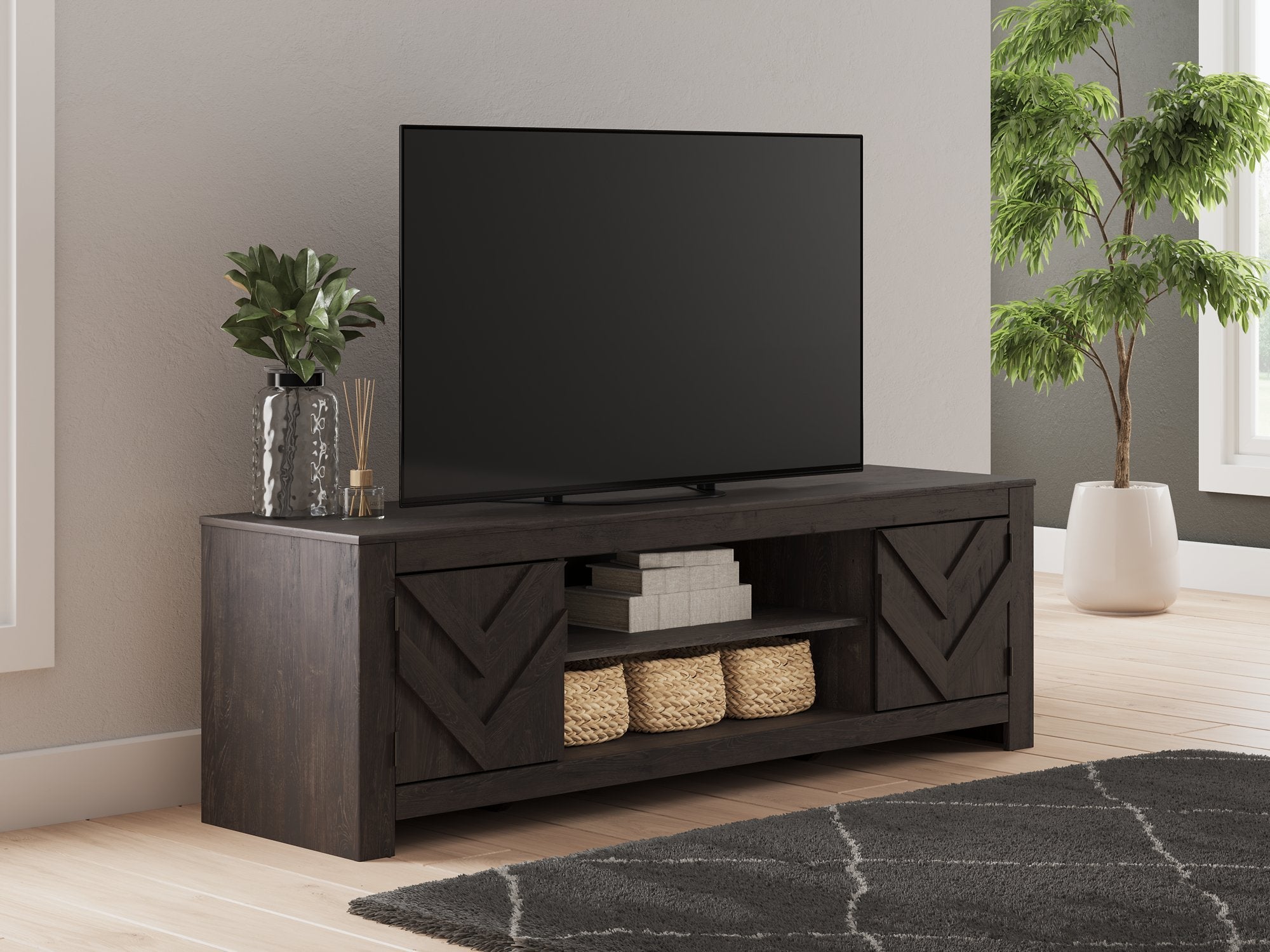Cayboni 71 TV Stand with Electric Fireplace
