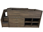 Ashley Twin Loft Bed with Right Storage Step, Bookcases and Chest
