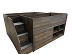 Ashley Twin Loft Bed with Right Storage Step, Bookcases and Chest